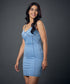Light Wash Denim Bustier Bodycon Dress
